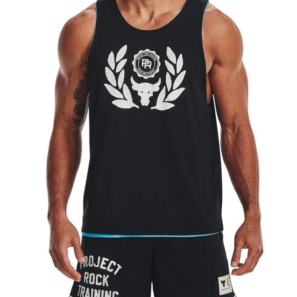 $55 UNDER ARMOUR PROJECT ROCK REVERSIBLE MESH TANK 1377442-433 GLACIER BLUE S - Picture 3 of 10